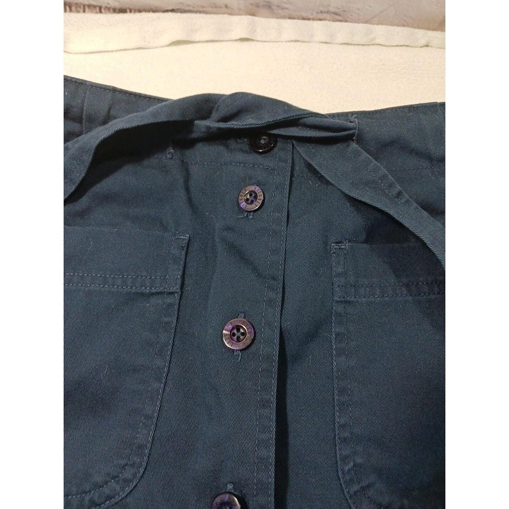 Liz Golf Liz Claiborne Button Cotton Twill A-Line Skirt Womens 8 Tie Waist Vtg - Picture 2 of 9